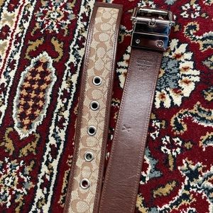 Coach men signature reversible belt
